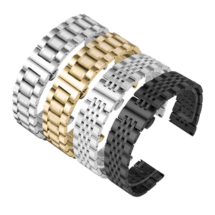 手表带钢带不锈钢男女精钢金属表链配件代用dw天王卡西欧天梭浪琴