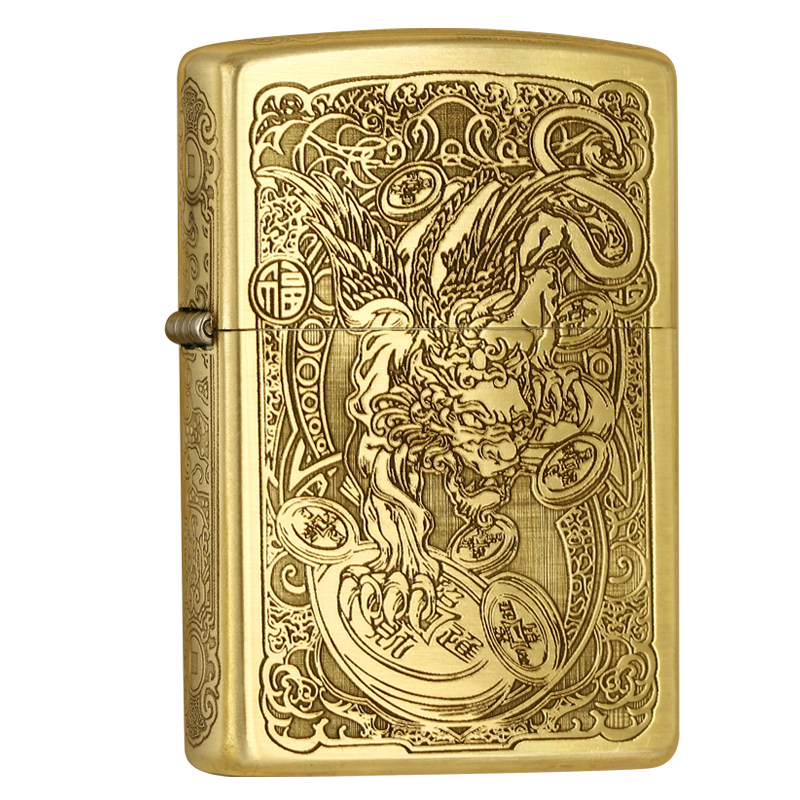 zippo招财貔貅官方正品防风