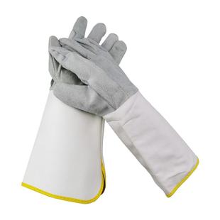 夏季长款无缝劳保烧电焊防护手套牛皮耐高温防烫柔软耐磨焊工专用