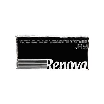 Renova4层6包黑色手帕纸