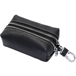 双层钥匙包大容量男士真皮多功能收纳男款家用汽车通用男式纯牛皮