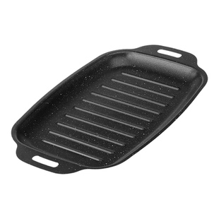 烤鱼盘长方形家用电磁炉燃气灶麦石烤鱼专用烤盘可明火加厚托盘子