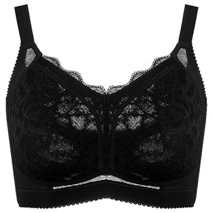 大码红色内衣女胖mm收副乳缩胸防下垂大胸显小本命年文胸薄款全杯