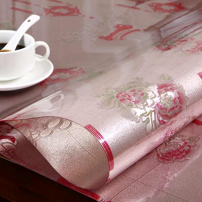 软玻璃轻奢创意餐桌垫茶几垫桌布防水防油免洗PVC塑料长方形中式