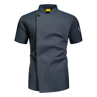 高档酒店厨师服短袖夏透气棉餐饮后厨房食堂工作服长袖面点师工装