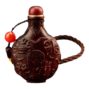 益德成紫檀鼻烟壶瓶八仙八宝中国风非遗礼物老公送领导手把件药粉