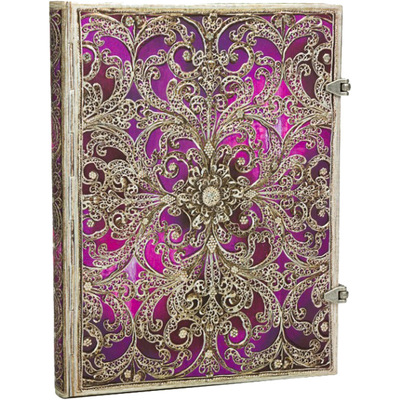 紫色古银窗花镶嵌图案笔记本现货