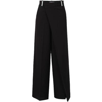 V腰解构拧锁装饰阔腿西装裤