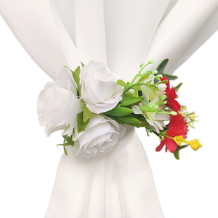 多肉仿真花窗帘固定夹子绑带配件布幔扣不绣钢收拢纱帘束带布夹子