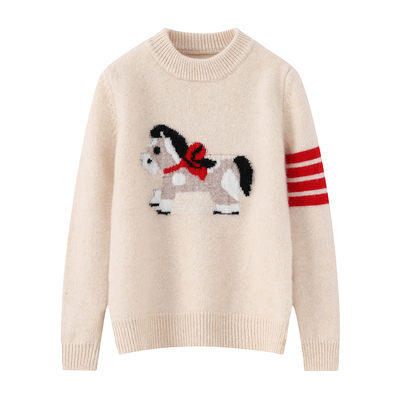 新年款男童女童红色加厚羊毛衫