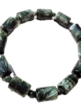 天然绿龙晶柱型桶珠手链手串项链