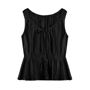 pusumede 夏日格调 肌理感无袖小衫吊带背心女收腰别致气质上衣