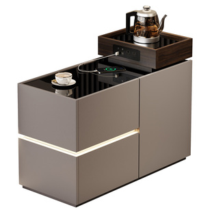 沙发边几可移动边柜侧边茶台现代高级感带烧水壶一体小茶几茶水柜