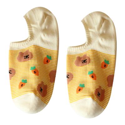 外贸可爱卡通浅口纯棉船袜女