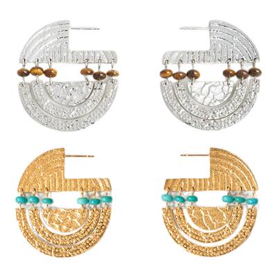 Wens绿松石多层圈圈耳环