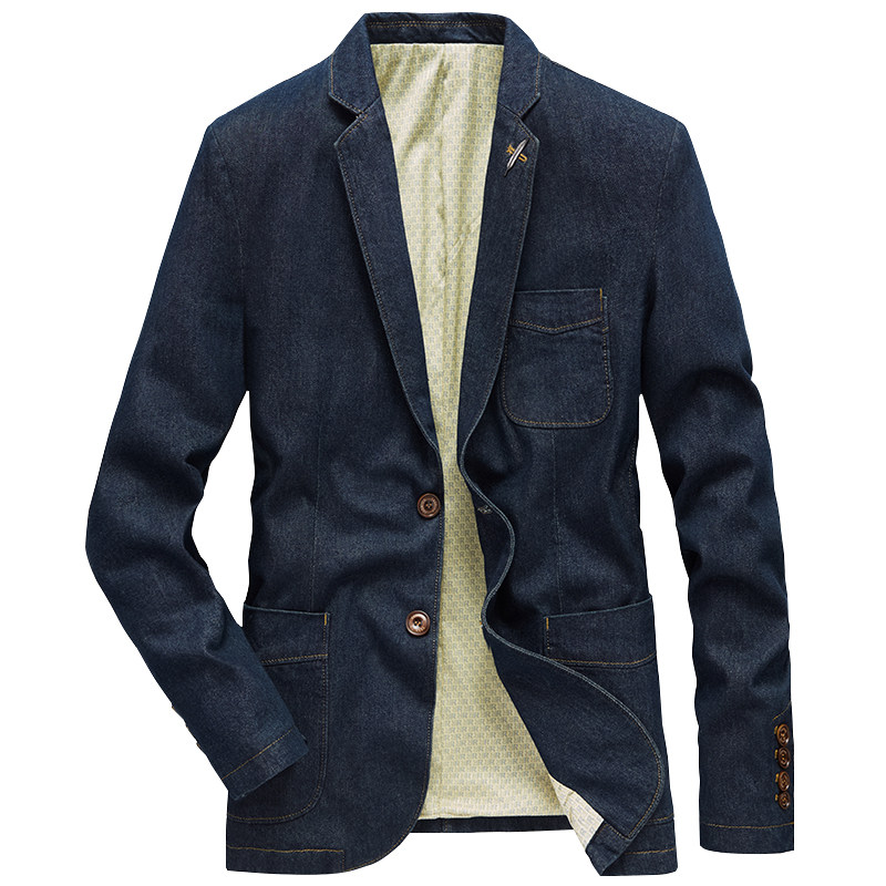 大码宽松牛仔西装夹克青年时尚