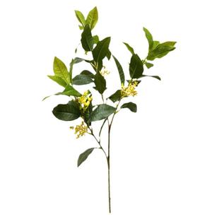 仿真桂花树叶长枝假树枝造景装饰叶落地金桂花摆件酒店餐厅桂花