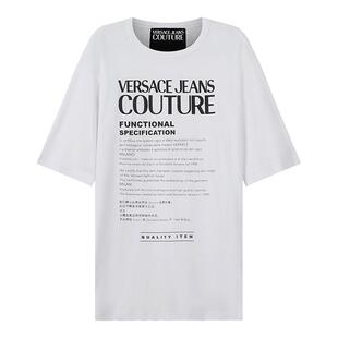 Versace范思哲 VJC 男士圆领宽松短袖T恤LOGO图案银泰百货 300095