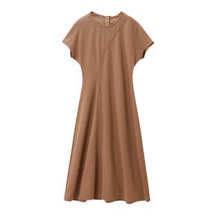 OVV秋冬新款女装可水洗针织羊毛A字型休闲收腰短袖连衣裙