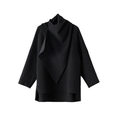 AS双面呢大衣衬衫式宽松廓形中长