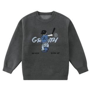 【热感零感毛衣】奕时代胖男童毛衣中大童加厚针织衫男孩圆领上衣