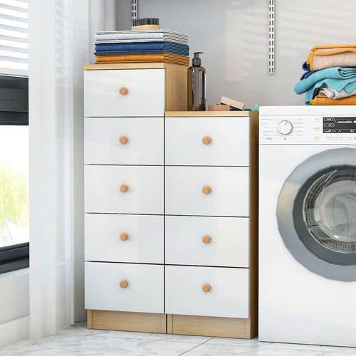 日式夹缝收纳柜20/25/30/35cm抽屉卧室置物柜简约床头超窄储物柜