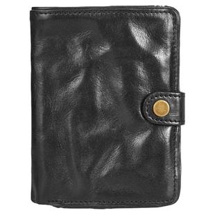 皮夹钱包男真皮短款折叠卡包软牛皮竖款潮牌简约复古男土薄款皮包