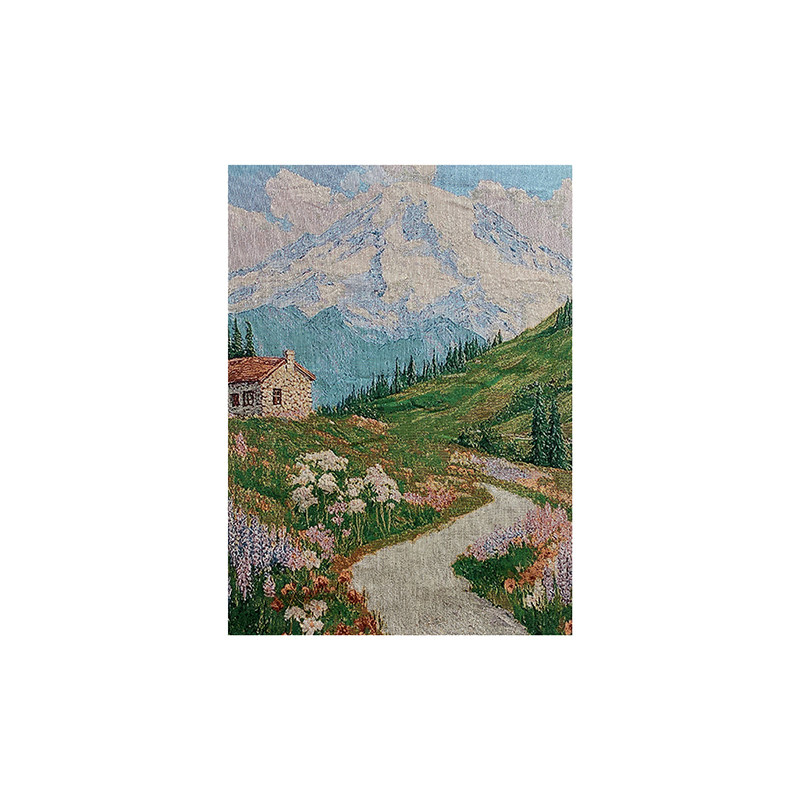 TaoMu 诗和远方 治愈油画风手工diy挂毯挂画客厅背景墙布艺装饰画