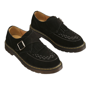 老钱风!反绒牛皮!法式流苏孟克鞋!男士一脚蹬复古真皮乐福鞋