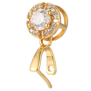 时尚百搭翡翠佛公扣头镀18k金吊坠扣diy手工配件平安扣项坠扣空托