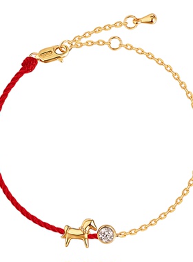 阿吉豆手链女款红绳小马手链手饰