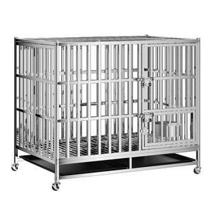 304不锈钢狗笼子大型犬专用德牧折叠方管边牧狗笼中型犬金毛狗窝