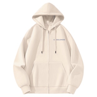 【敖瑞鹏代言】捷尼拉莫重磅拉链连帽卫衣男款上衣开衫情侣加绒厚