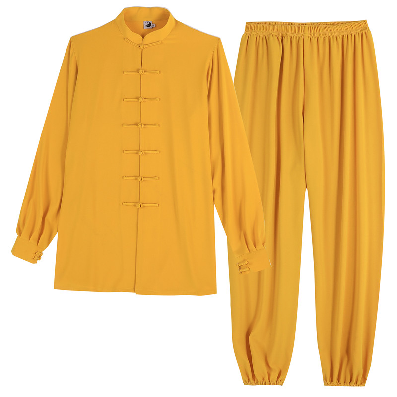 春秋新款弹力珍珠棉太极服女中长款武术表演太极拳服八段锦练功服