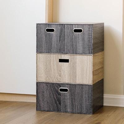 书柜收纳盒整理箱黑色办公桌面抽屉式柜办公室客厅茶几桌下家用小