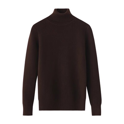 一体绒加绒木耳领羊绒衫女毛毛领