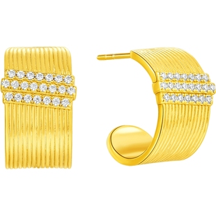 潮宏基追光S925银耳钉镶嵌耳饰浪漫优雅南法风情情人节