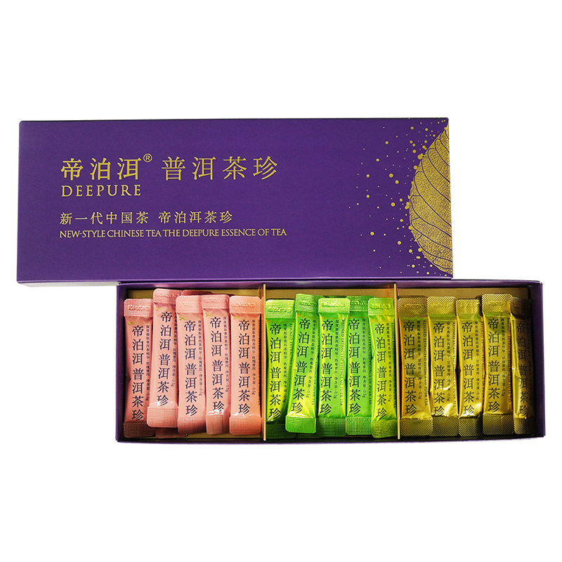 帝泊洱普洱茶混合口味礼盒冻干茶粉速溶云南原叶鲜萃冷泡茶膏30支
