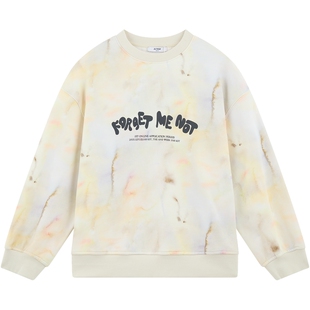 ei童装儿童圆领卫衣2025秋装新款中大童扎染潮酷风宽松休闲上衣