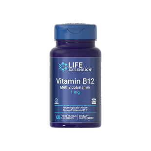 【自营】沿寿LIFE维生素B12甲钴胺修护营养大脑神经vb片美国正品