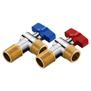 全铜大流量角阀球阀燃气热水器专用4分球芯三角阀水阀水管加长