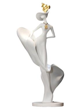 人物造型艺术摆件竖长入户客厅玄关电视柜落地轻奢高级装饰2024新