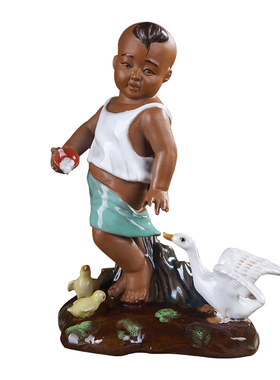 石湾公仔陶瓷造景乡村人物盆景