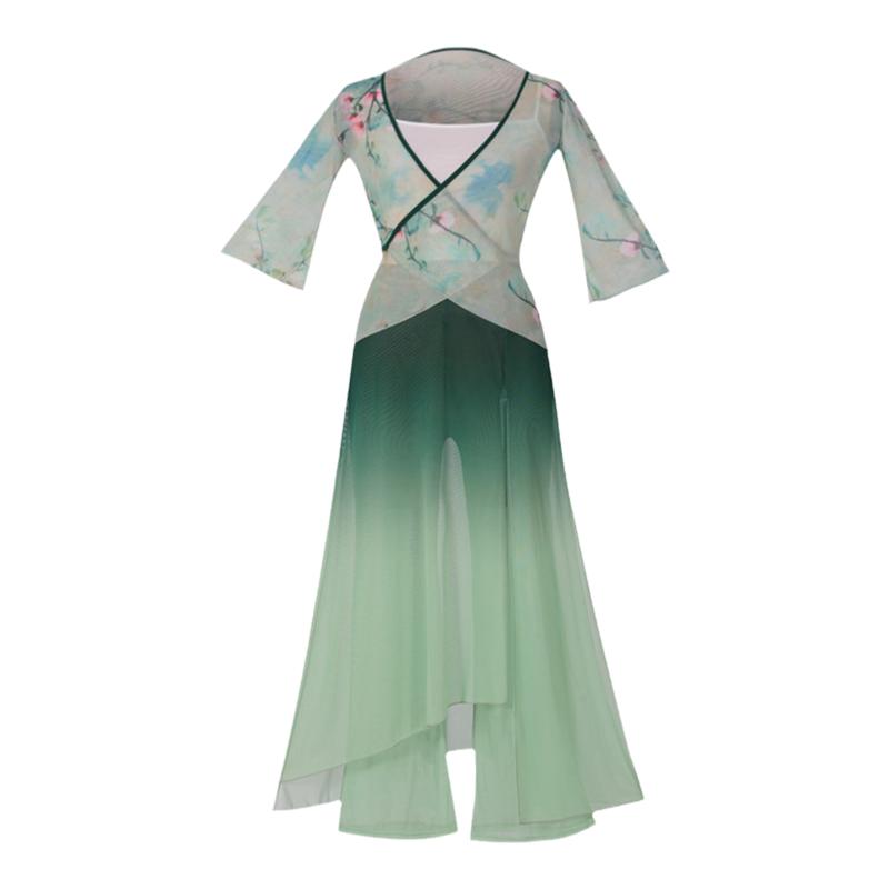 古典舞纱衣练功服印花沧笙踏歌