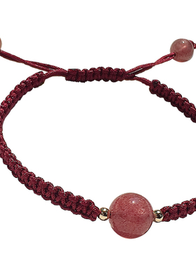 手链女水晶简约森系手工编绳