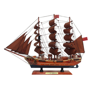 新品中式帆船模型一帆风顺装饰摆件实木手工艺船家居装饰节日送礼