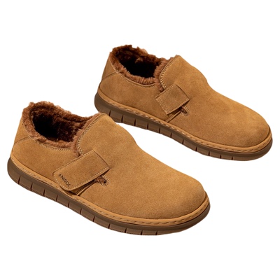 卓诗尼男鞋2025秋冬新款勃肯鞋复古潮流加绒休闲鞋一脚蹬懒人鞋男