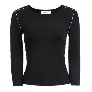 Vero Moda奥莱针织衫女2025秋冬新款商场同款撞色饰边修身毛衣