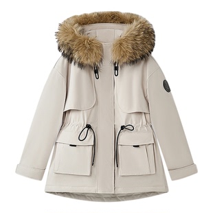 【白鹅绒】Laurel劳芮新款新款大貉子毛领派克羽绒服LWD364L03000