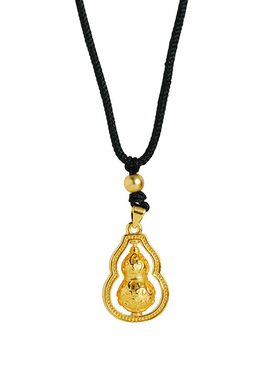 时来运转古法金葫芦吊坠项链金店同款可以转动福禄毛衣链礼物女